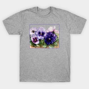 Pansy Flower in Purple T-Shirt